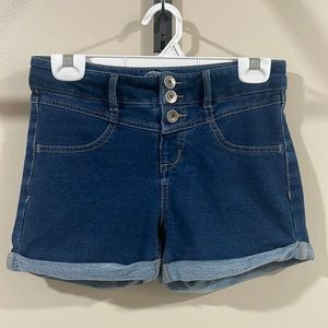 SO girl’s knit denim rolled cuff shorts 14